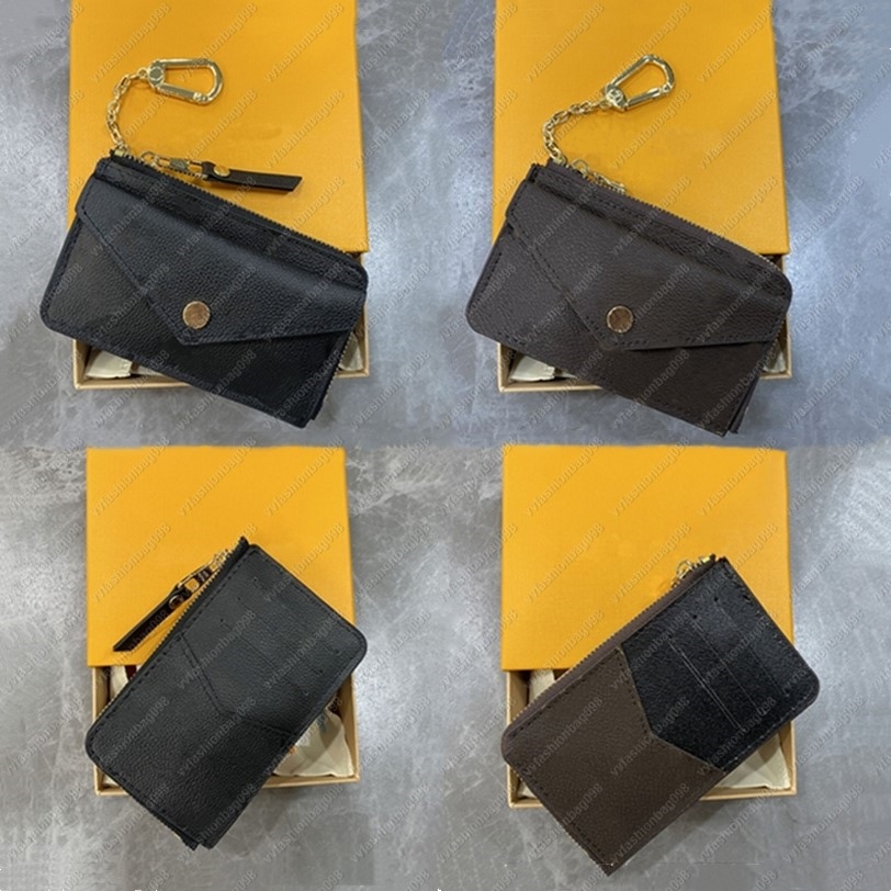 2024 leather WALLET CARD HOLDER RECTO VERSO Designer Fashion Womens Mini Zippy Organizer Wallet Coin Purse Bag Belt Charm Key Pouch Pochette Accessoires With box