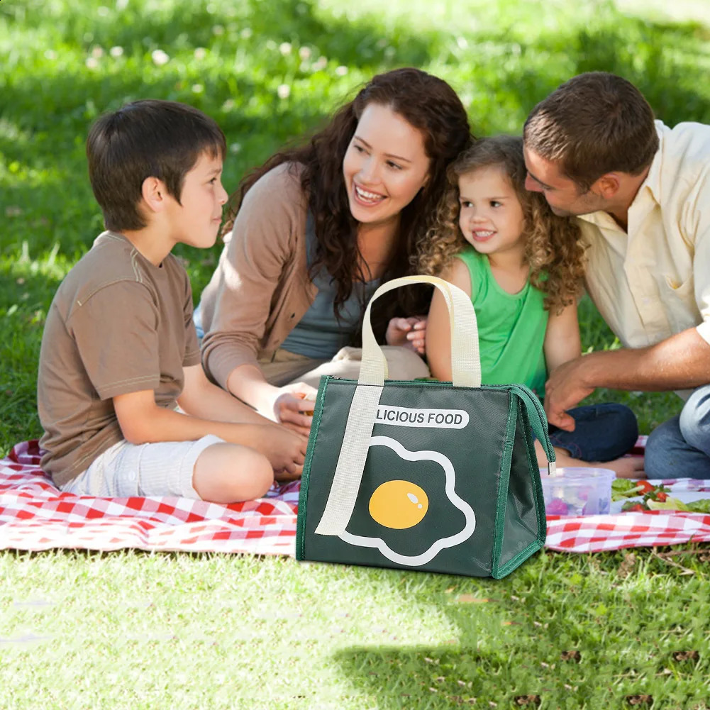 Triangle Insulated Cooler Bento Bag Aluminum Film Thermal Lunch Box Bags Large Capacity Waterproof Lightweight Camping Supplies 240802