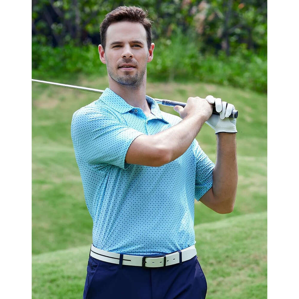 Mens Polo shirt Golf Shirt Moisture Wicking Print Performance for Men Polos shirts tshirt Casual tops summer clothes Short sleeve