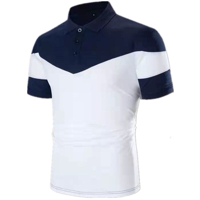 2023 summer short sleeved striped color matching polo shirt basic casual T-shirt men's clothing