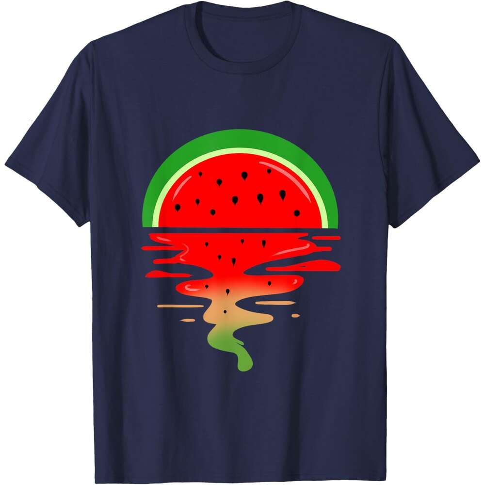 T shirt Mens Watermelon Vaporwave Sunset T-Shirt shirts tshirt graphic tee Casual tops summer clothes Short sleeve