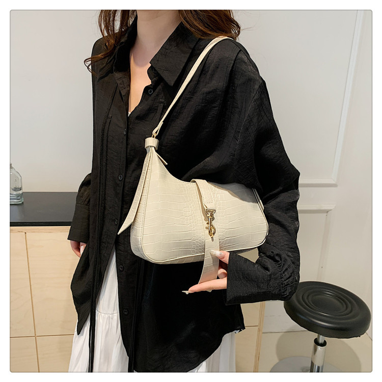 Ladies' Crocodile Pattern Fashion Simple Bag Single Shoulder Underarm Bag