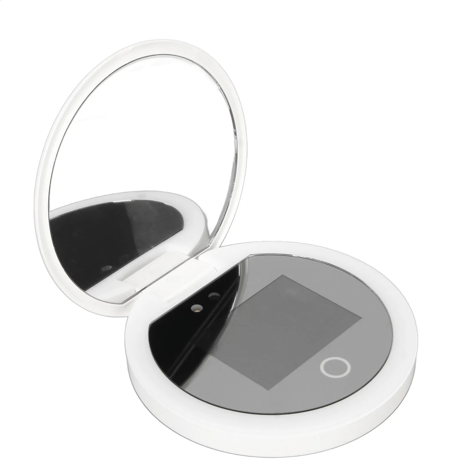 UV mirror sunscreen testing camera with light 2X magnifying travel makeup 35inch pocket size L 240729