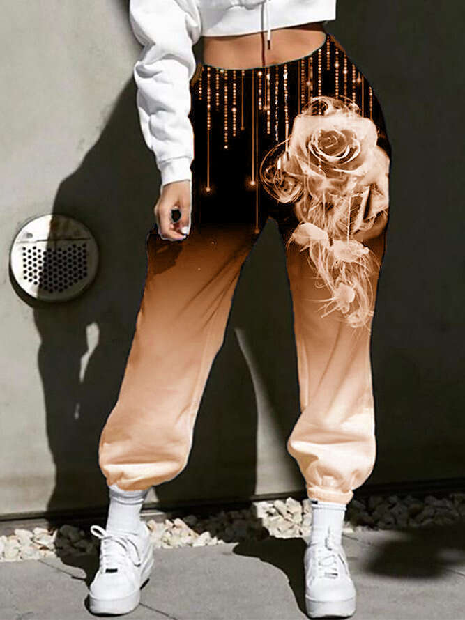 2022 Autumn New Gradient Printed Loose Sanitary Pants High Waist Casual Womens Pants Harlan Sweatpants Military Pants for Man Jeans for Pregnant Women