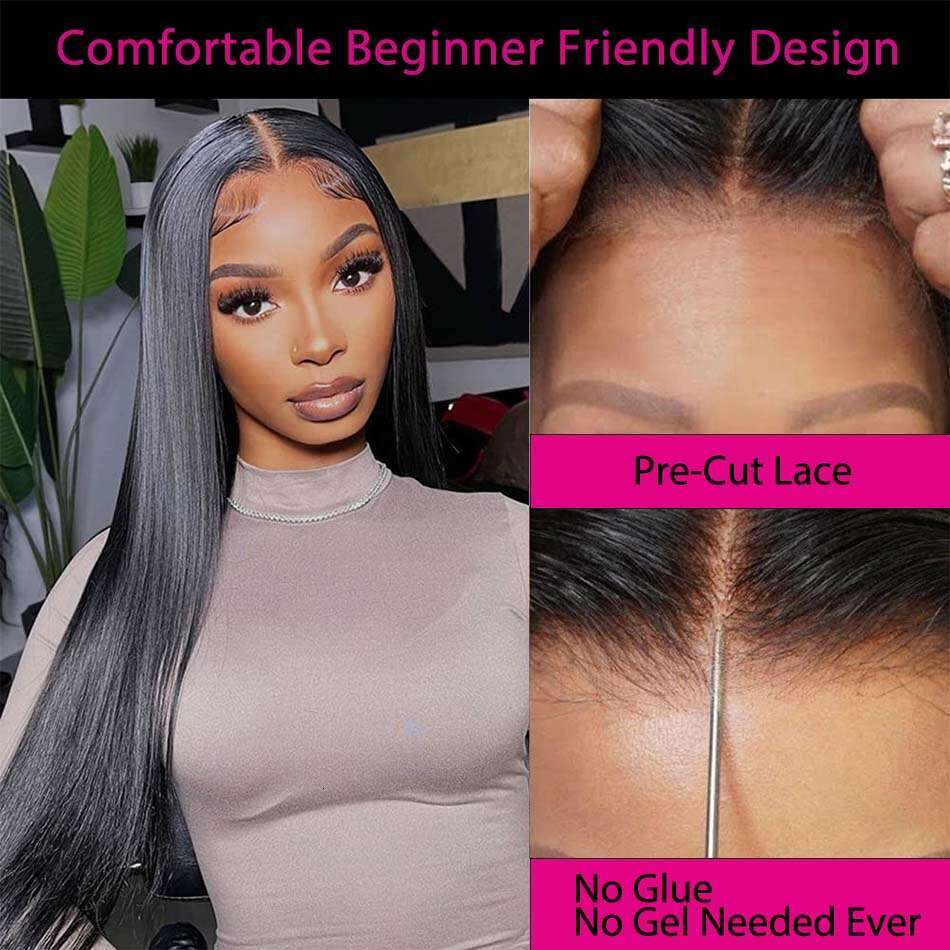 13X4 Front Straight Hair 13X6 Frontal Pre-Cut 4X4 Lace Human For Women Ready To Wear Closure Wig