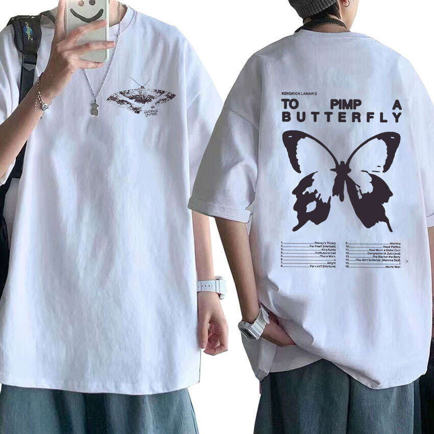 Lamar Kendrick To Pimp A Butterfly Graphic Tee Shirt Men's Rapper Hip Hop Trend Streetwear T-shirt Unisex Cotton Oversized Tees s
