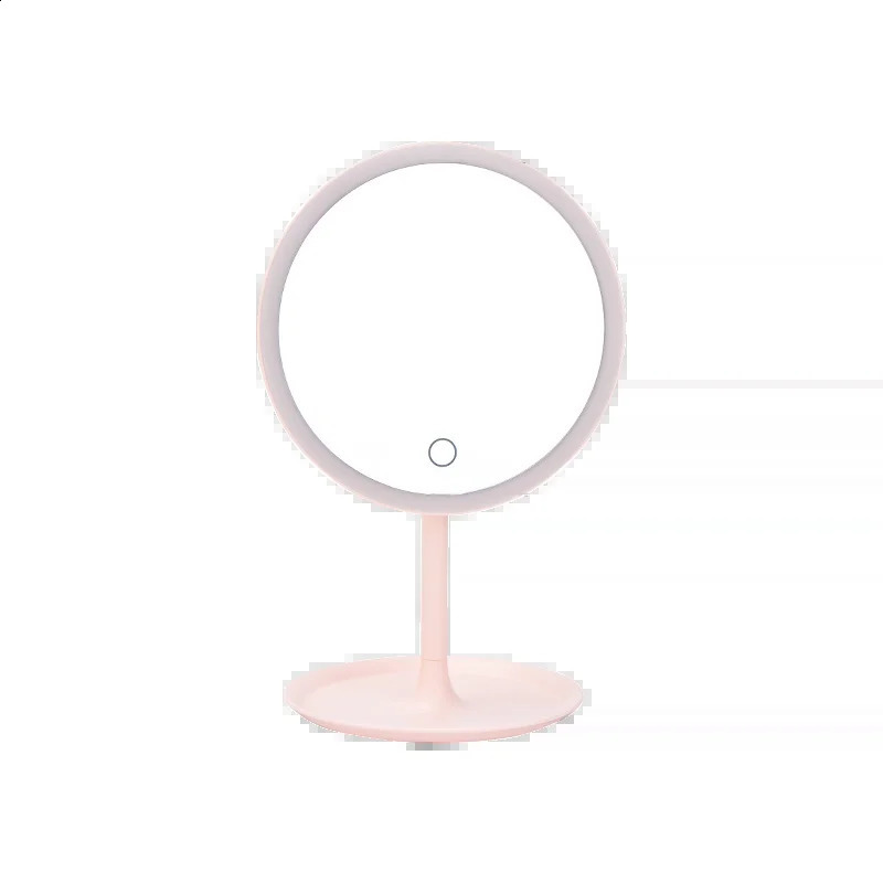 Makeup mirror with light white LED daylight makeup desktop detachable ode micro USB charging 240729