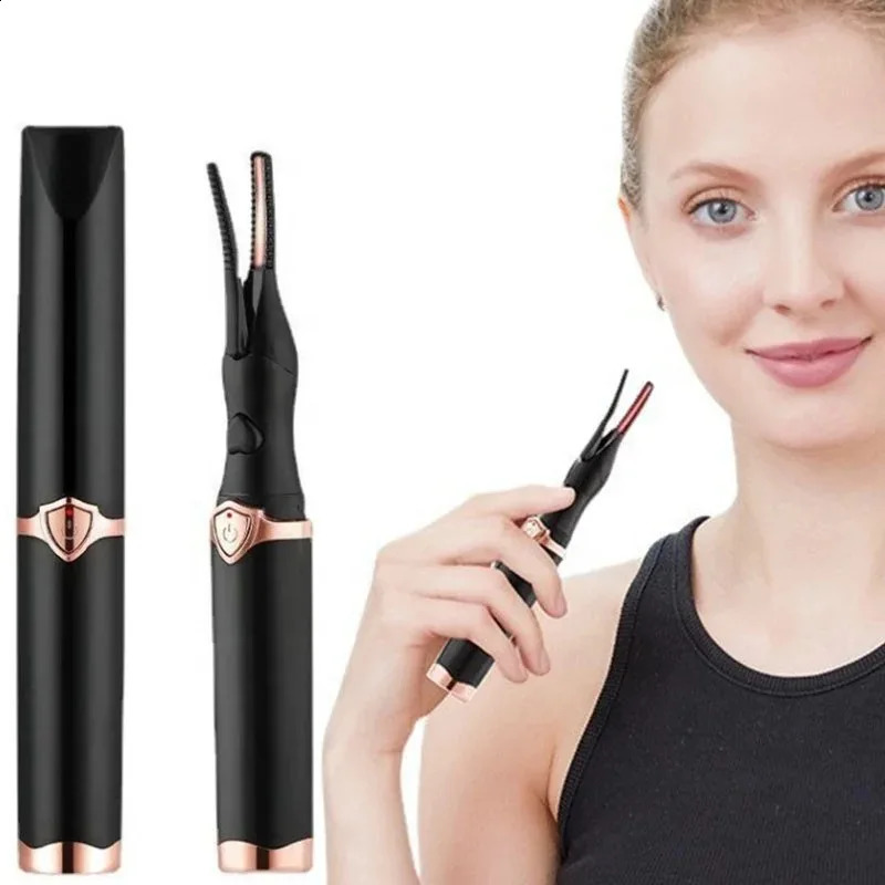USB heated eyelash curler with clip comb portable electric 240729