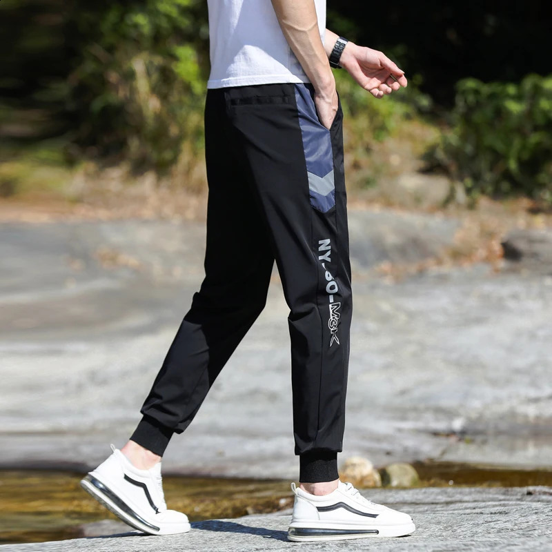 Fashion Printed Sports Pants Mens Summer Thin Waterproof Anti-Moisture Quick-Drying Breathable Elastic Casual Climbing Pants 240805