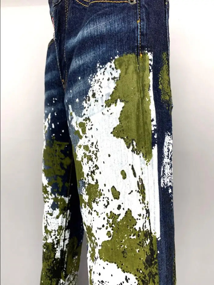 Italian street locomotives for men and women are painted and washed with paint cloth 9927 blue jeans full size 44-54. 240805
