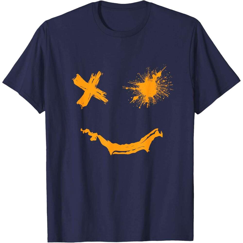 T shirt Mens Grunge Smile Orange Color Graphic T-Shirt shirts tshirt graphic tee Casual tops summer clothes Short sleeve Free shipping