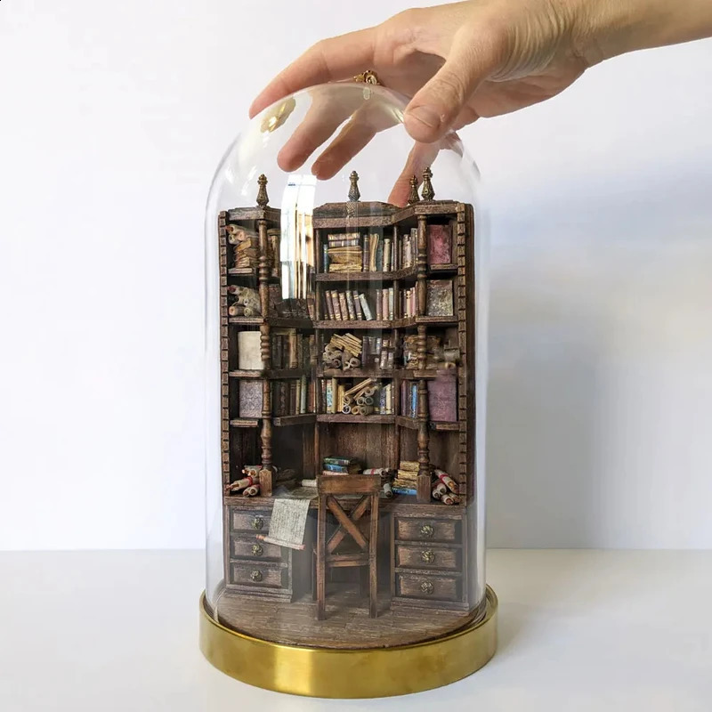 26cm The Bay Library Micro Bookcase Creative Decor Fashion Books Nook Fake Book shelf Portable Bookcase Miniature Pendant Movabl 240805