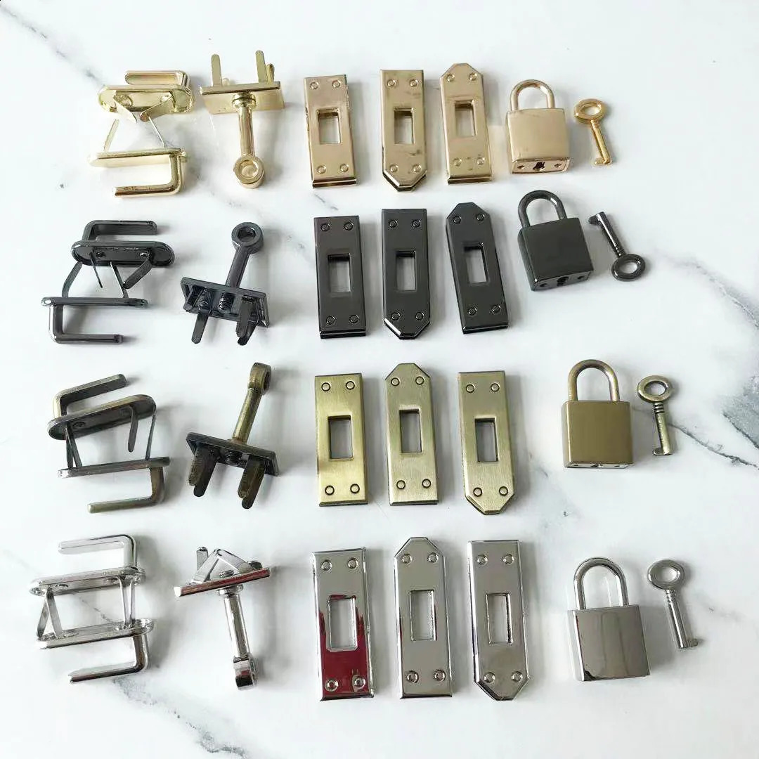 1 Set 7 pcs 45mm 4 Colors Metal Bag Lock Hardware Accessories Womens Handbag Swivel Clasp Lock Buckle DIY Part Leather Craft 240821