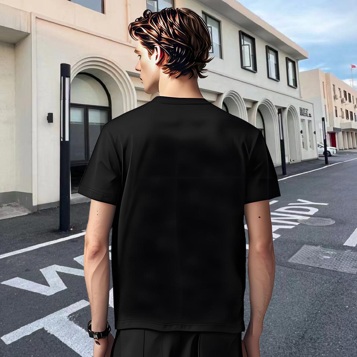 Fashion New T shirt 230g Pure Cotton tree Sports Casual Top Tees Short Sleeve O-Neck Soft Men Tops Tees Oversized