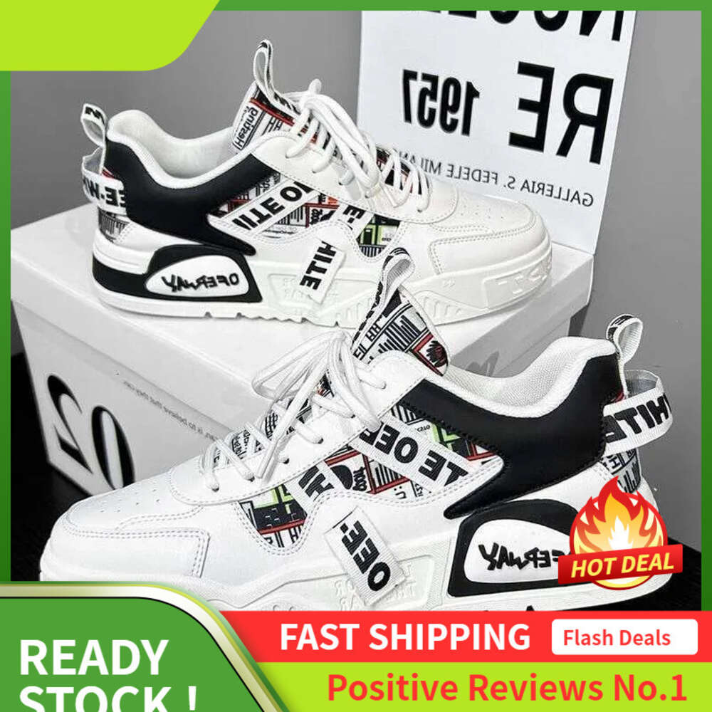 Ddmyoutdoor S Men White Breathable New Trendy Thick Sole Athleisure Versatile Fashion Shoes Black Free Shipping Outdoor Ole Hoes Hipping