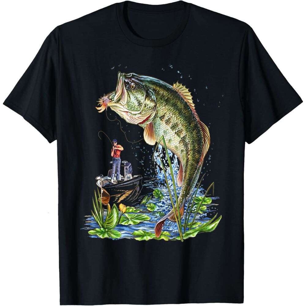 T shirt Mens Fishing Fish T-Shirt shirts tshirt graphic tee Casual tops summer clothes Short sleeve Free shipping