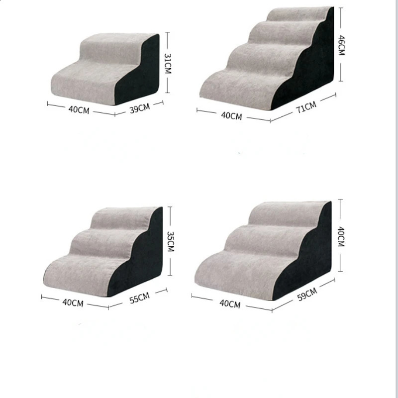 CAWAYI KENNEL Memory Foam Dog Sofa Stairs Pet 2/3/4 Steps Stairs for Small Dog Cat Ramp Ladder Anti-slip Bed Stairs Pet Supplies 240805