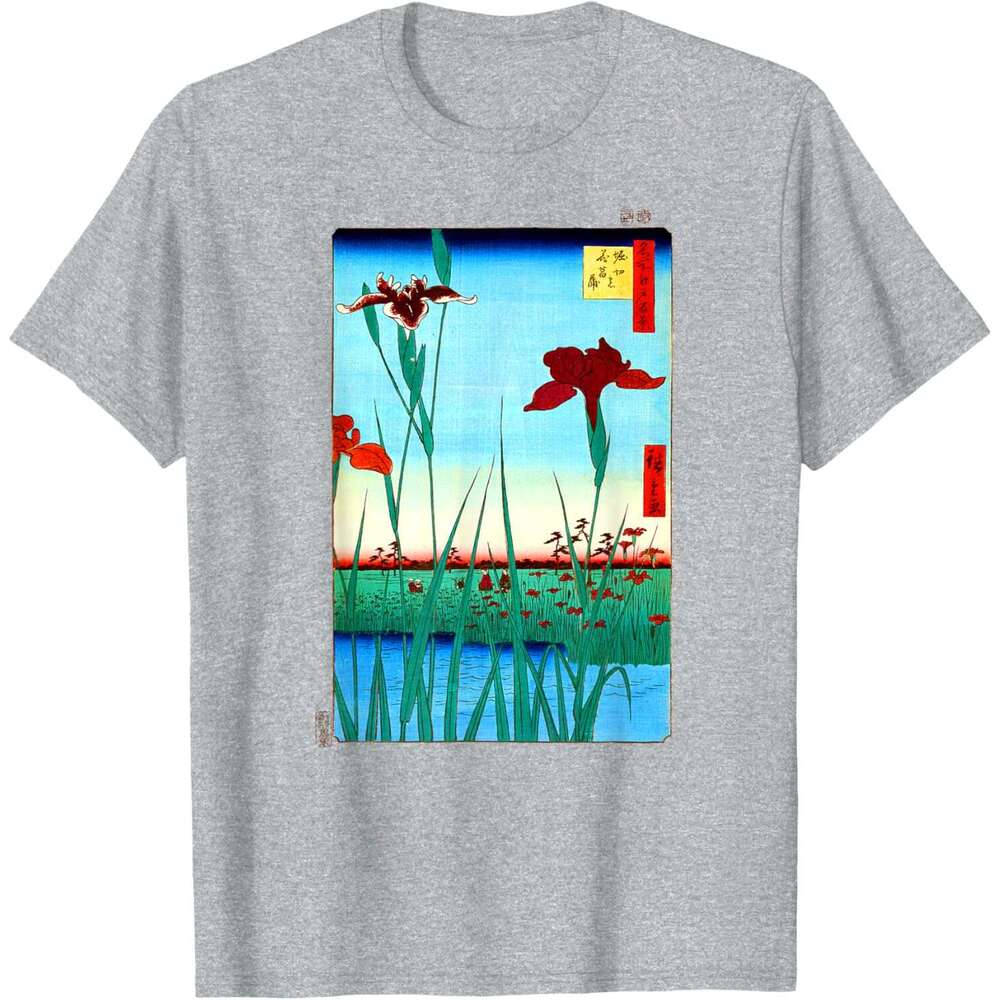T shirt Mens Japanese Art, Hiroshige Woodblock Art Design Tee shirts tshirt graphic tee Casual tops summer clothes Short sleeve Free shipping