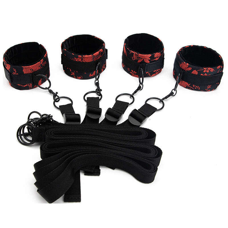 wholesale Chinese style bed straps ankle cuff sex bondage bdsm kit bed restraints set with handcuff sex toys for woman