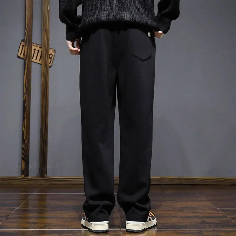 Spring Summer Loose Thin Straight Casual Fashion Mens Clothing Versatile Spliced Pocket Elastic Waist Pull Out Pants 240822
