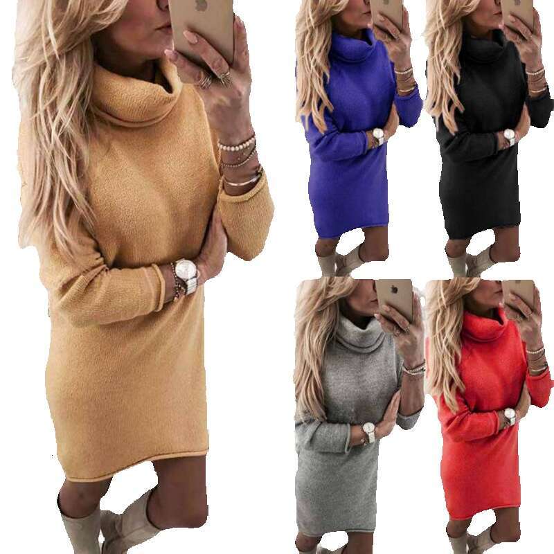 Long Sleeved Slim Fit Base Shirt High Neck Woolen Mid Length Dress Womens Clothing Sweater Sweater Academy Cardigan American Flag Sweater Sweaters