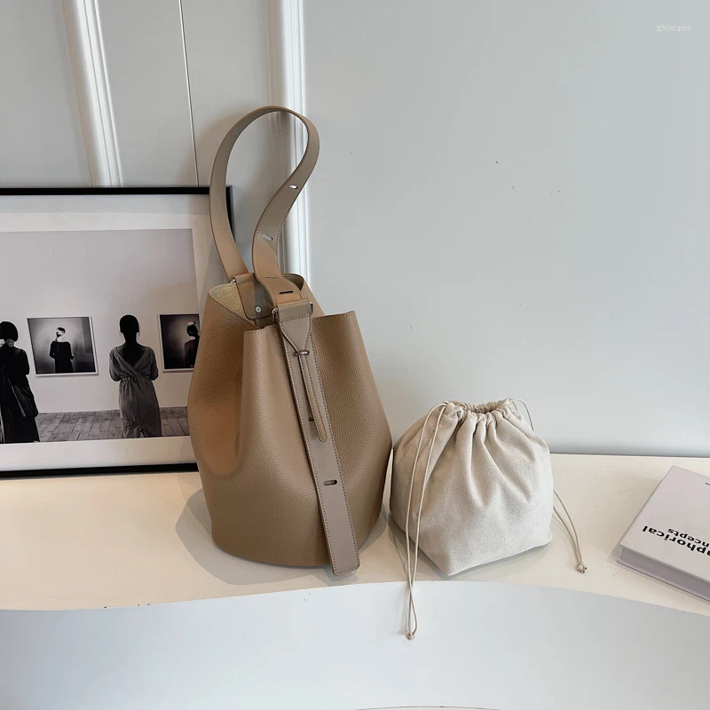 2025 New Totes MOODS Retro Shoulder Bucket Bag Sets For Women 2-IN-1 Solid Color Large Capacity Cross Body Shopper 2024 Designer Handbags