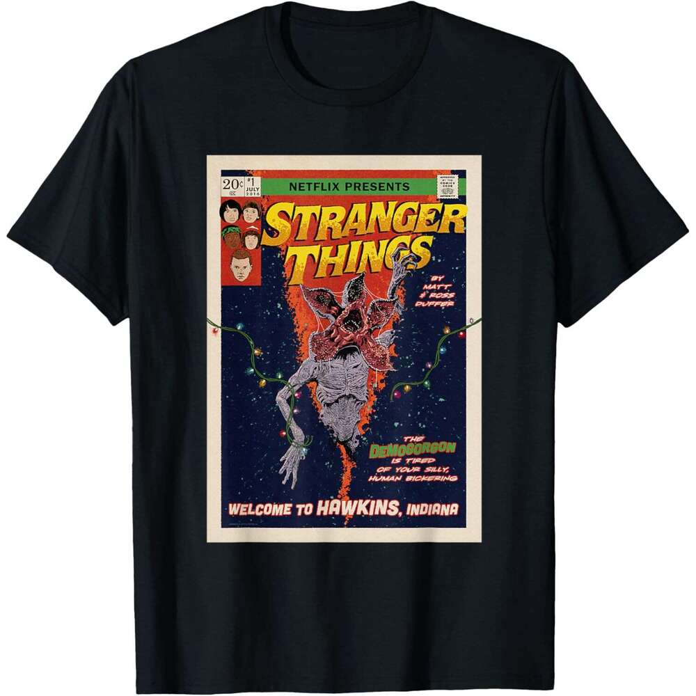 T shirt Mens Welcome To Hawkins Comic Cover T-Shirt shirts tshirt graphic tee Casual tops summer clothes Short sleeve Free shipping