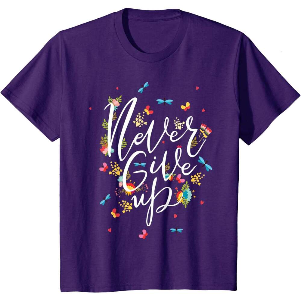 T shirt Mens Never Ever Give Up Tee shirt, Cool Novelty Quotes Graphic T-Shirt shirts tshirt graphic tee Casual tops summer clothes Short sleeve Free 