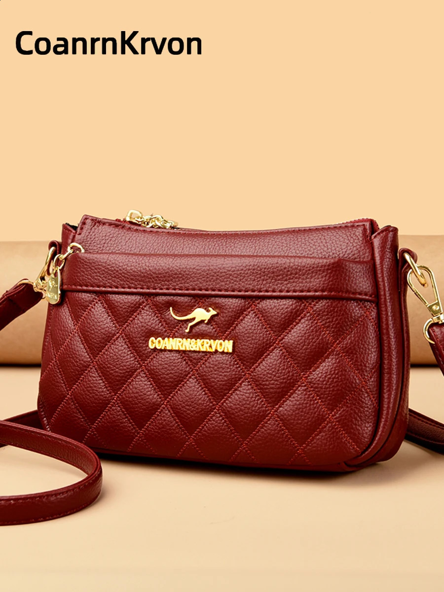 Soft Leather Handbag Advanced Sensory Fashion Zipper Storage Bag Multi functional Bottom Small Square for Women 240820