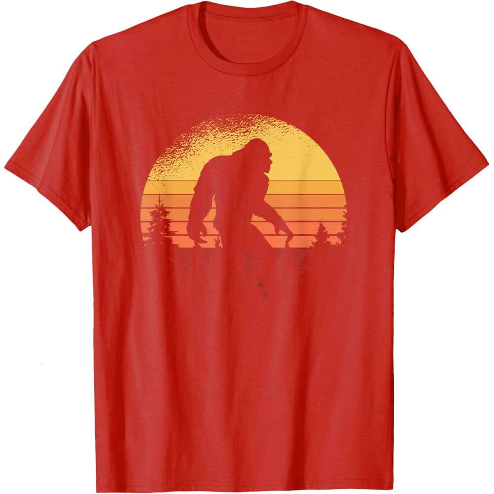 T shirt Mens Retro Bigfoot Believer Silhouette Sasquatch Hide And Seek T-Shirt shirts tshirt graphic tee Casual tops summer clothes Short sleeve Free 