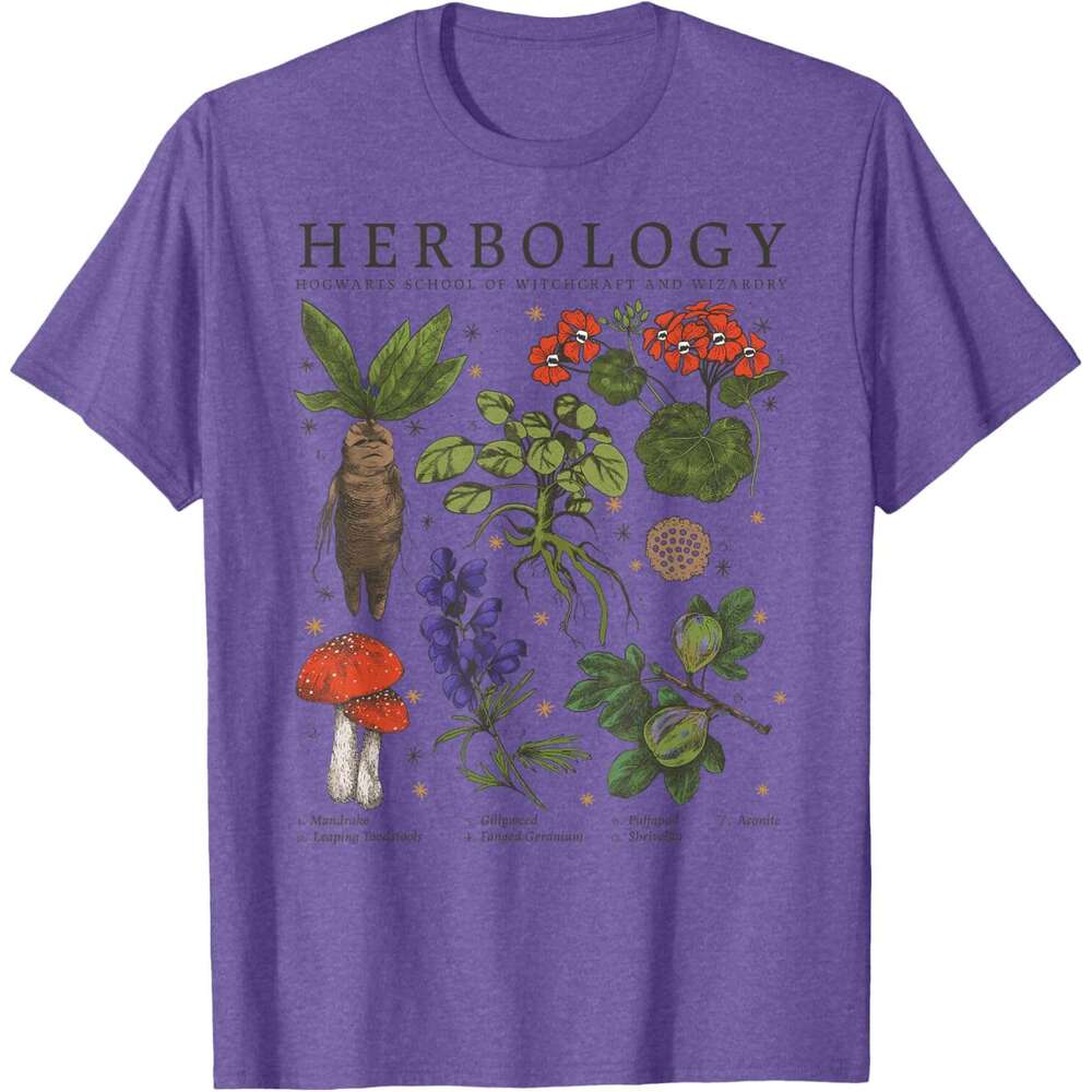 T shirt Mens Herbology Plants Short Sleeve T-Shirt shirts tshirt graphic tee Casual tops summer clothes Short sleeve Free shipping