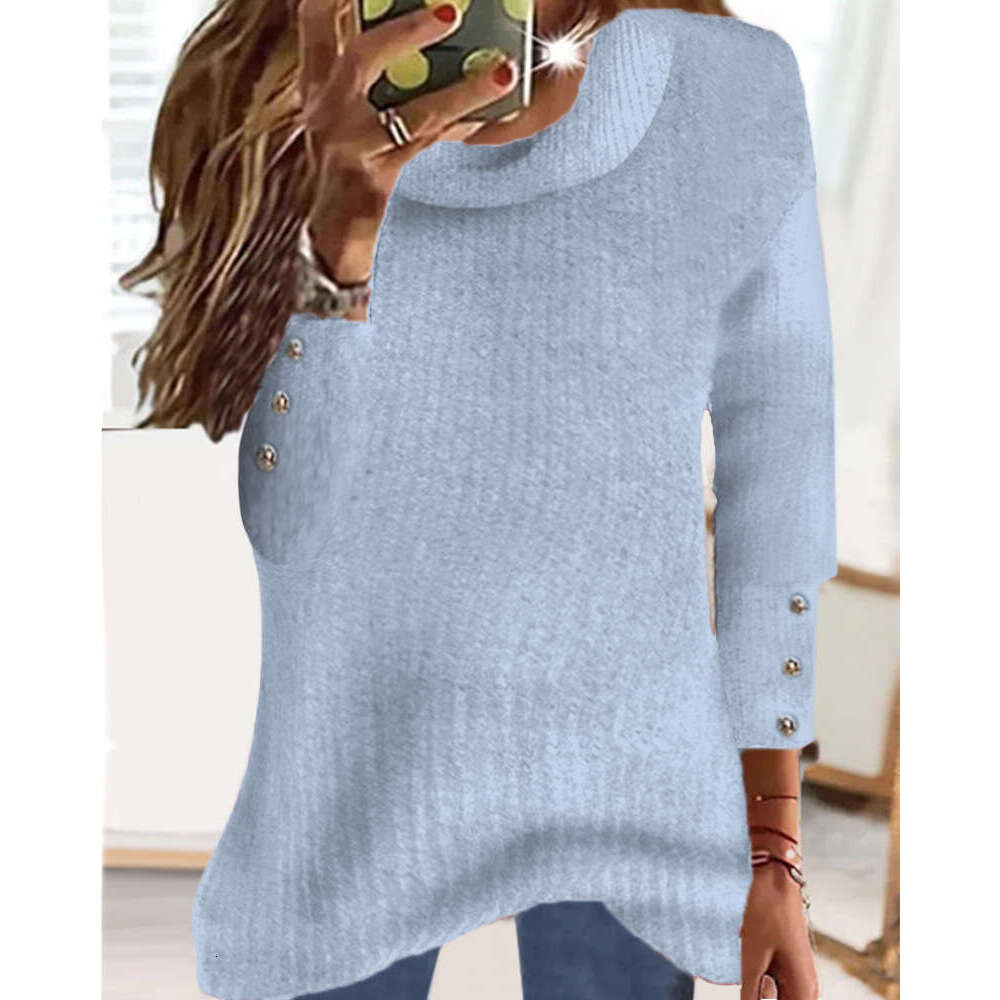 2024 Autumn/winter Womens Hoodie New High Collar Knitted Top Knit Sweater Cashmere Sweaters Sweaters Clothes Woman Pullover Coarse Polo Sweater Women 