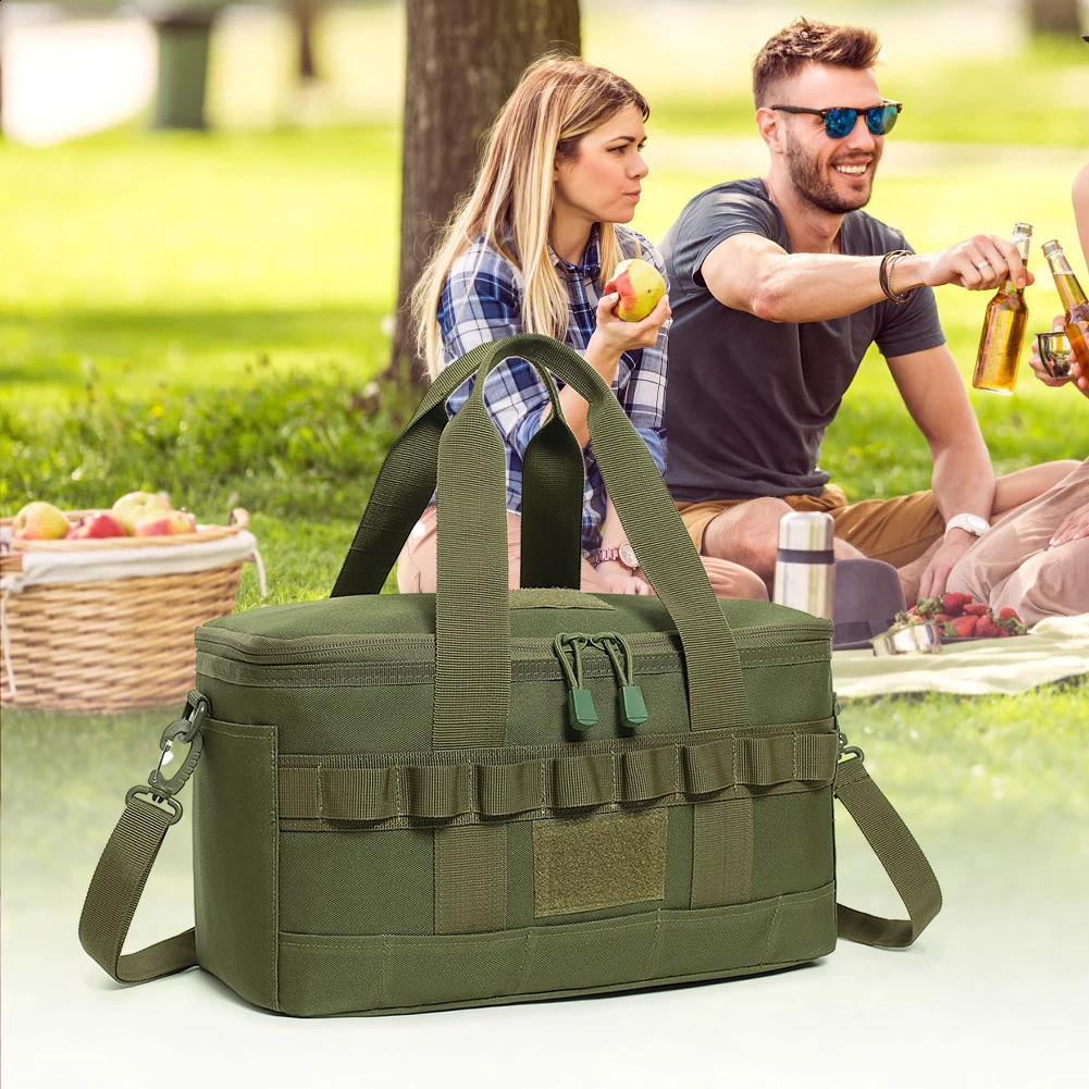 Tactical Lunch Box Leakproof Insulated for Outdoor Heavy Duty Bag Durable Thermal Cooler Men Women Camping Picnic 240802