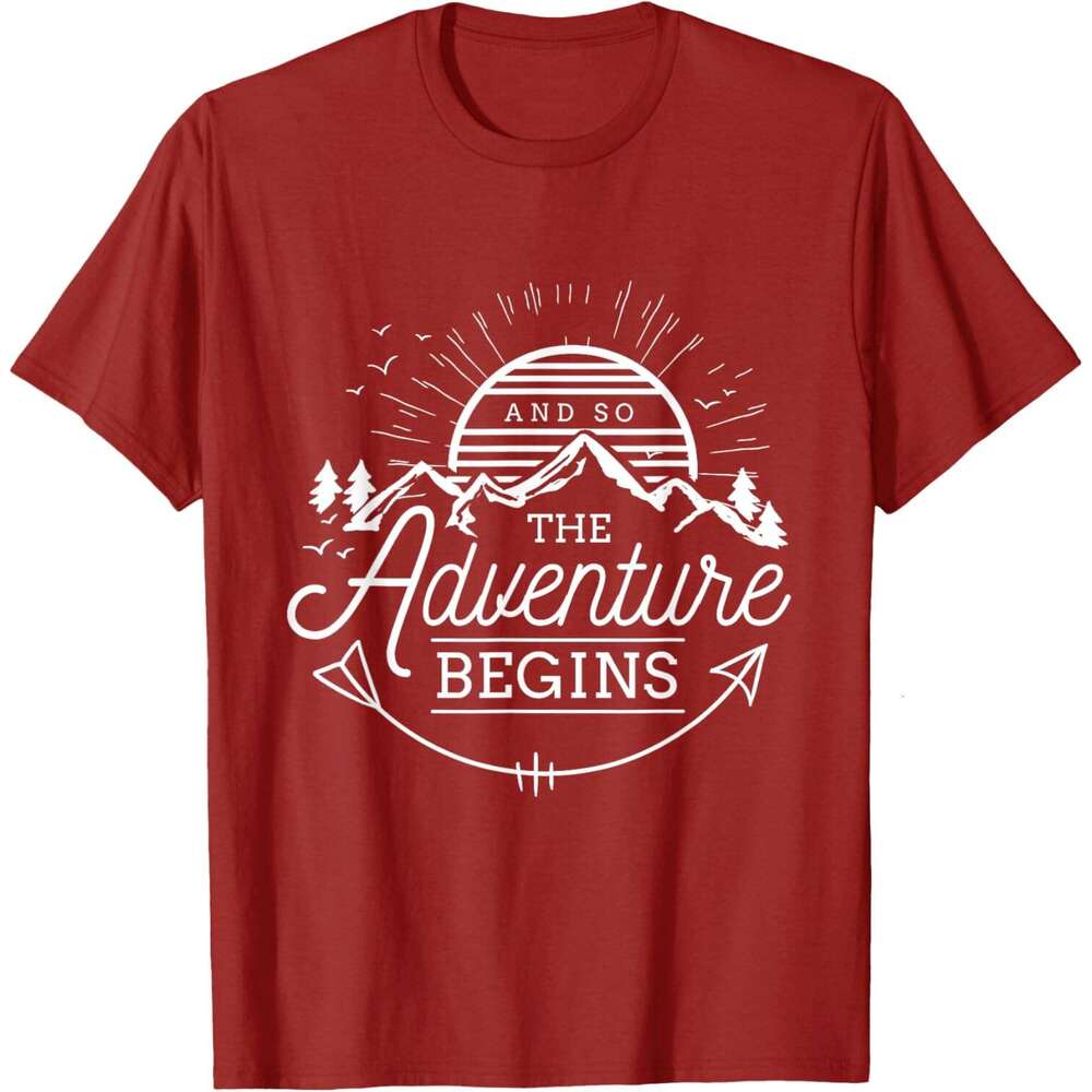 T shirt Mens And So The Begins Adventure Camping T-Shirt shirts tshirt graphic tee Casual tops summer clothes Short sleeve Free shipping