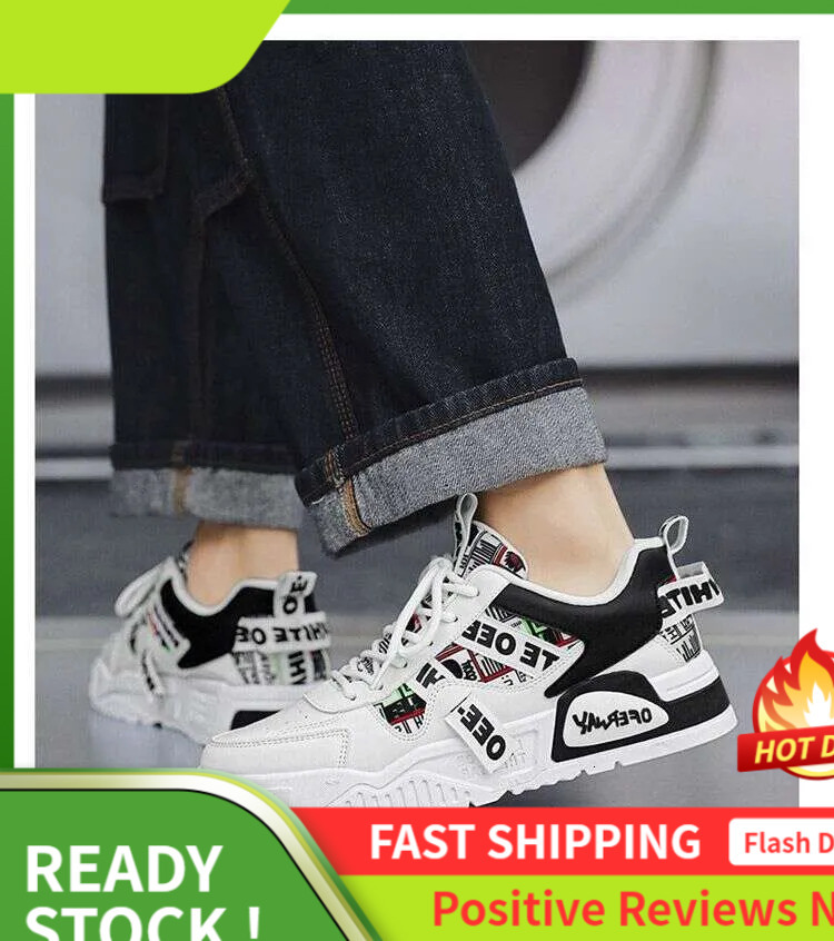 Ddmyoutdoor S Men White Breathable New Trendy Thick Sole Athleisure Versatile Fashion Shoes Black Free Shipping Outdoor Ole Hoes Hipping