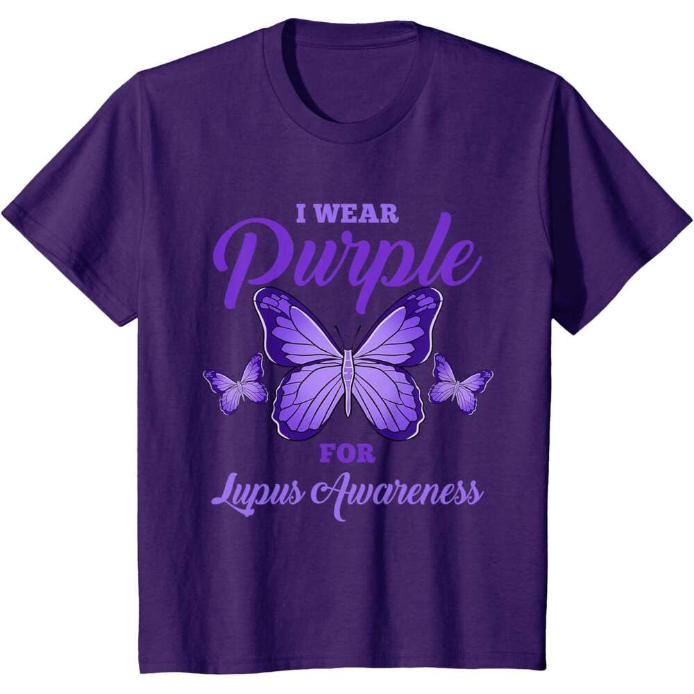 T shirt Mens I Wear Purple For Lupus Awareness T-Shirt shirts tshirt graphic tee Casual tops summer clothes Short sleeve Free shipping