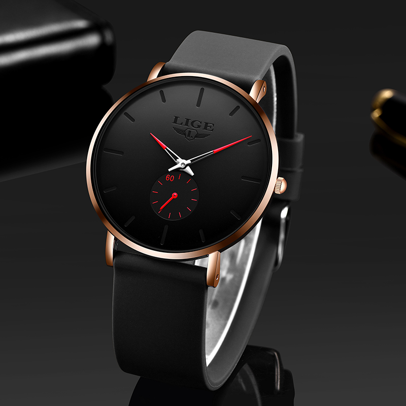 LIGE 2024 New Fashion Sports Mens Watches Top Brand Luxury Waterproof Simple Ultra-Thin Watch Men Quartz Clock