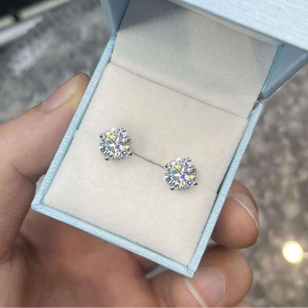 3mm-10mm Classic Mossanite Screw Back Earrings Jewelry Sterling Sier VVS Moissanite Diamond Ear Stud For Men Women