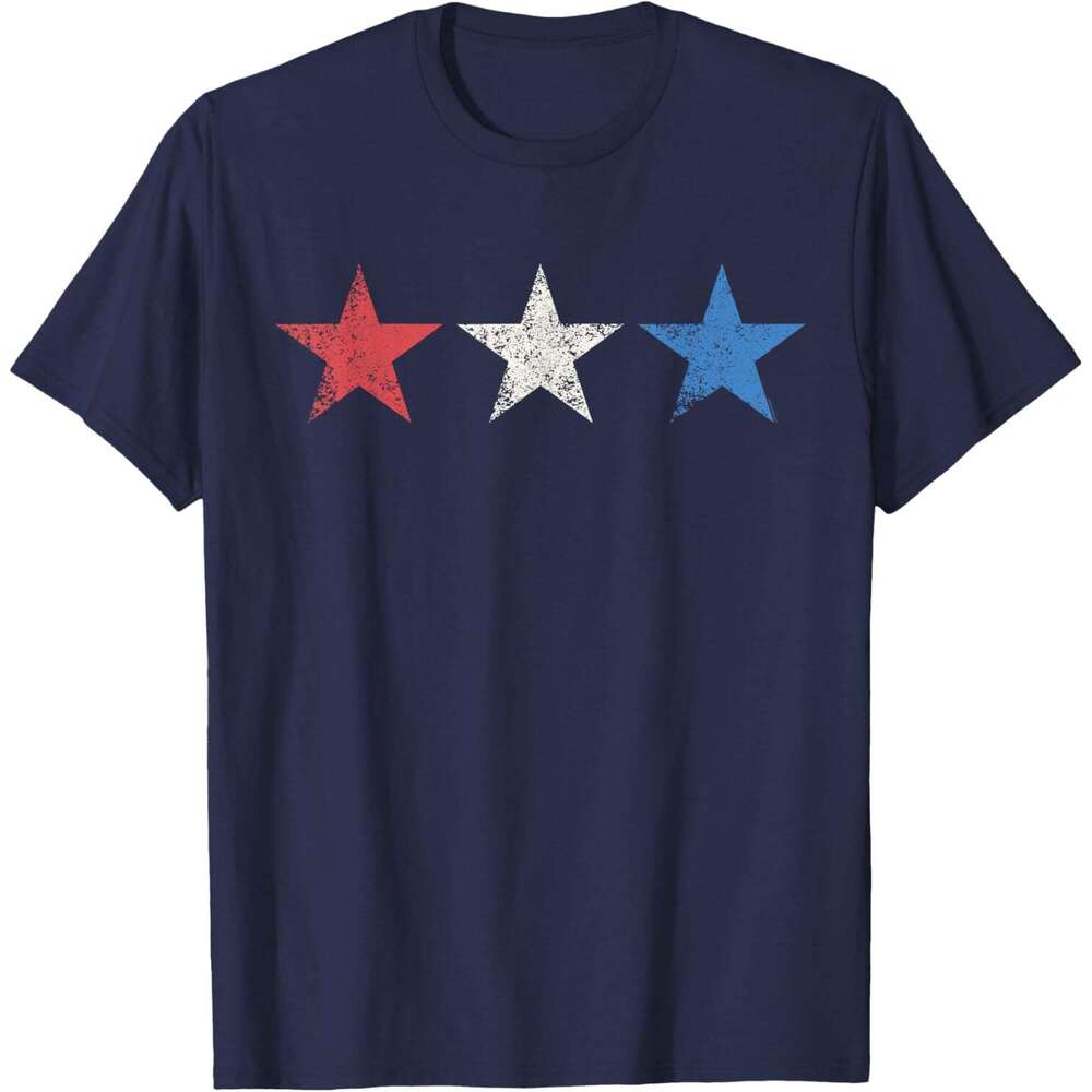 T shirt Mens July 4th Red White Blue Stars Cute USA Patriotic American T-Shirt shirts tshirt graphic tee Casual tops summer clothes Short sleeve Free 