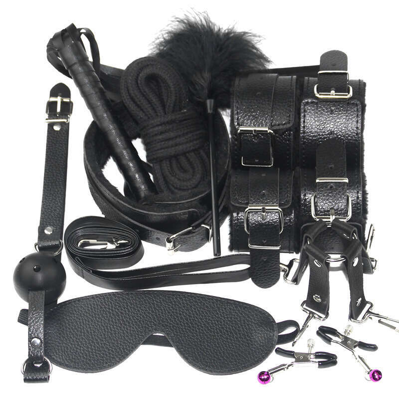 Dingfoo BDSM Restraints Sex Toys for Women and Men 10 pc Set Bondage Restraints Set Fetish Bed Restraints Kits
