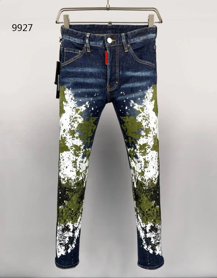 Italian street locomotives for men and women are painted and washed with paint cloth 9927 blue jeans full size 44-54. 240805