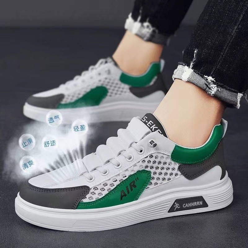 Ice breathable men's summer ultra-thin net shoes deodorant men's sports shoes trend with casual running shoes