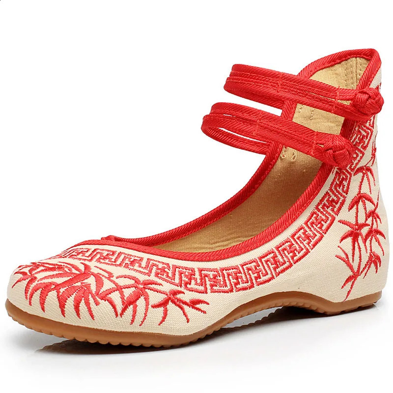 Ladies model bamboo literati ink Chinese style blue and white porcelain series embroidered cloth shoes womens shoes WSH2296 240802