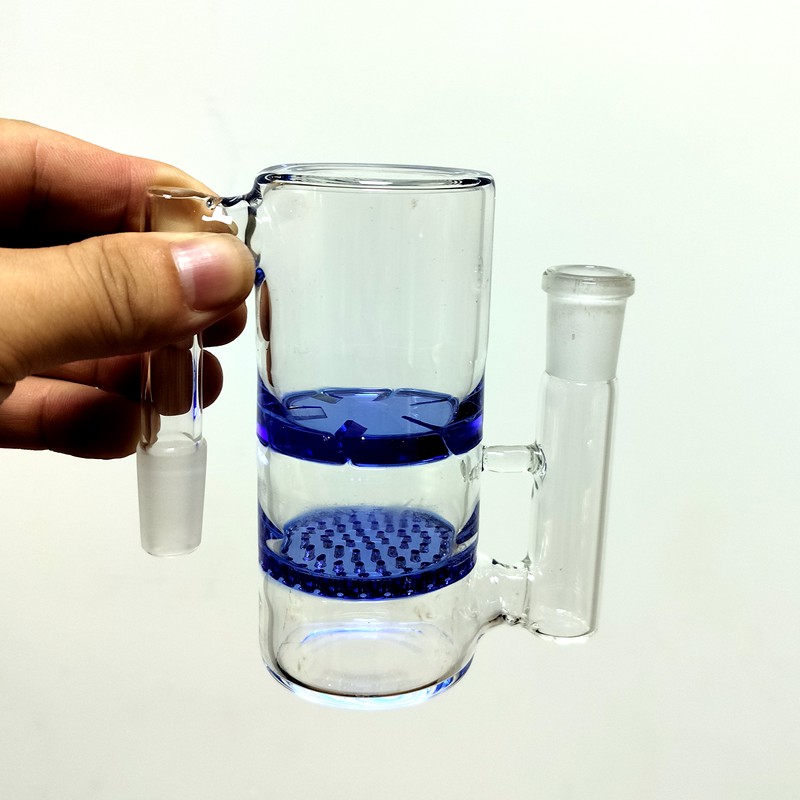 Honeycomb Ash Catcher with Splash Guard - 90 Degree Angle, 18mm for Glass Bongs & Water Pipes