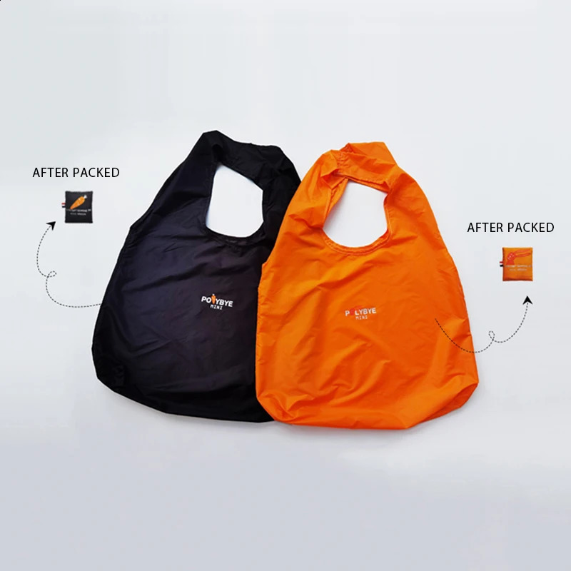 Polybye Nylon Foldable Reusable Shopping Bag Small Handbag Grocery Light High Quality Solid 240805