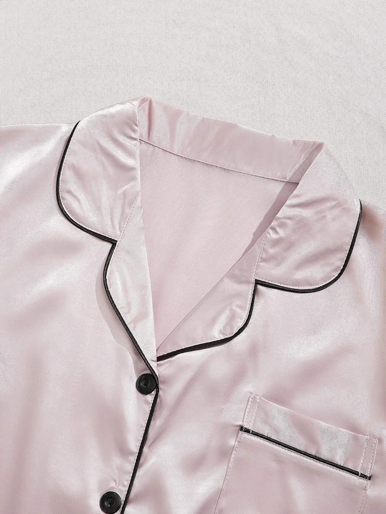 Satin Pajama Set for Women 3 Sets Short Sleeve Lapel Top and Elastic Waistband Shorts Soft Sleepwear Loungewear Summer Pjs Sets