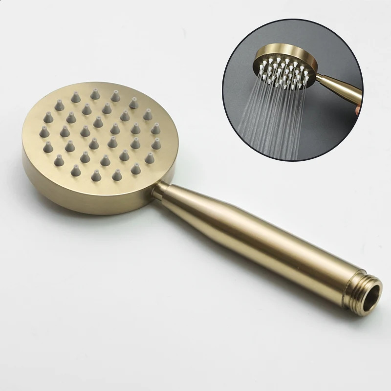 Brushed Gold Hand Held Shower Head Bathroom Gold Finished Brass or Stainless Steel Rain Shower Spray Bath Handheld Shower Heads 240805