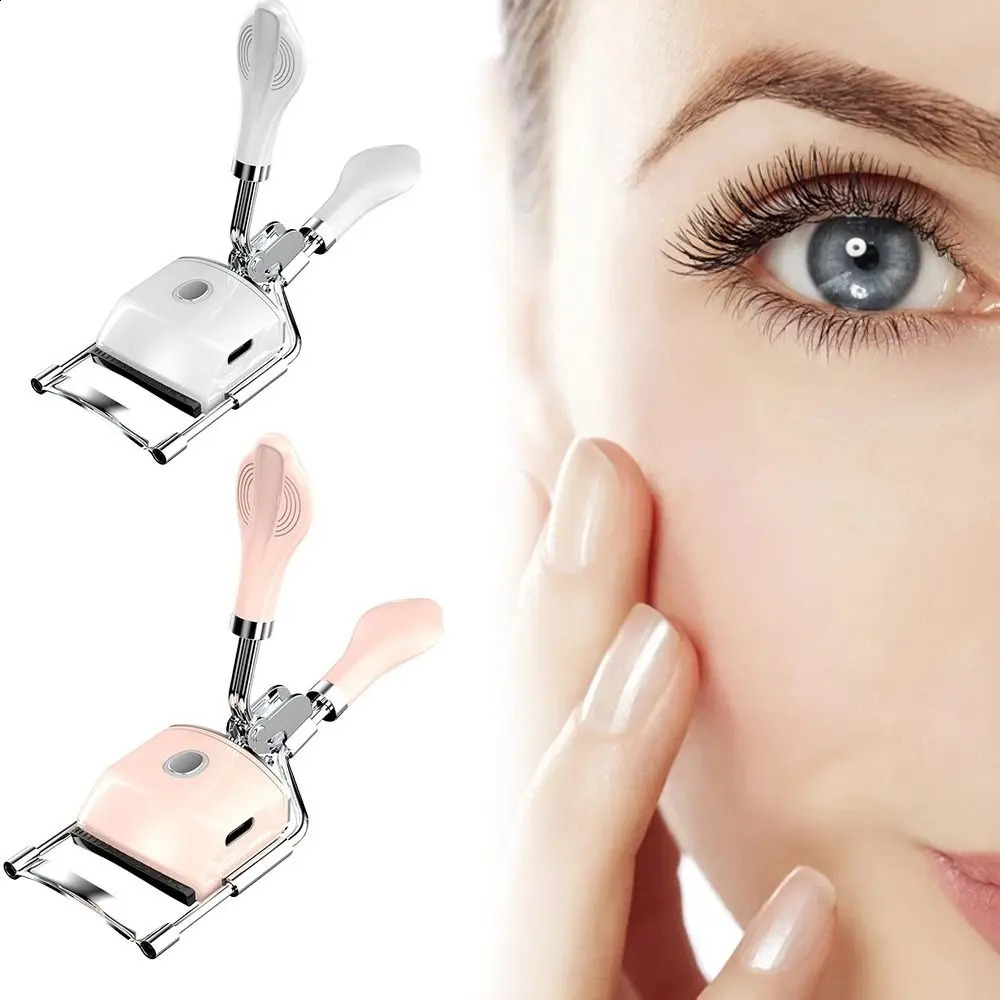 USB charging electric heating eyelash curler mini makeup tool beauty longlasting 240729