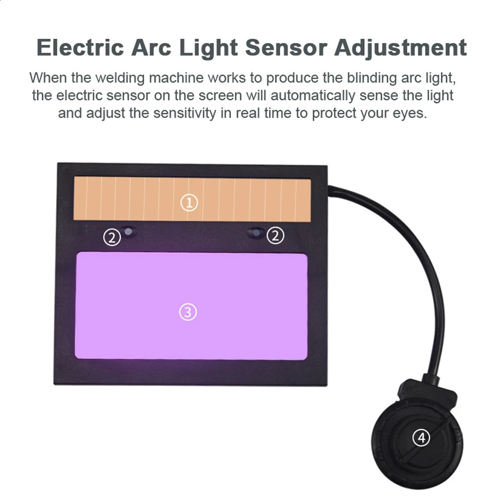 Solar Welding Facemask Auto Darkening Heat Insulation Head-mounted Large View Automatic Dimming Face Shield Arc Welding Helmet 240805
