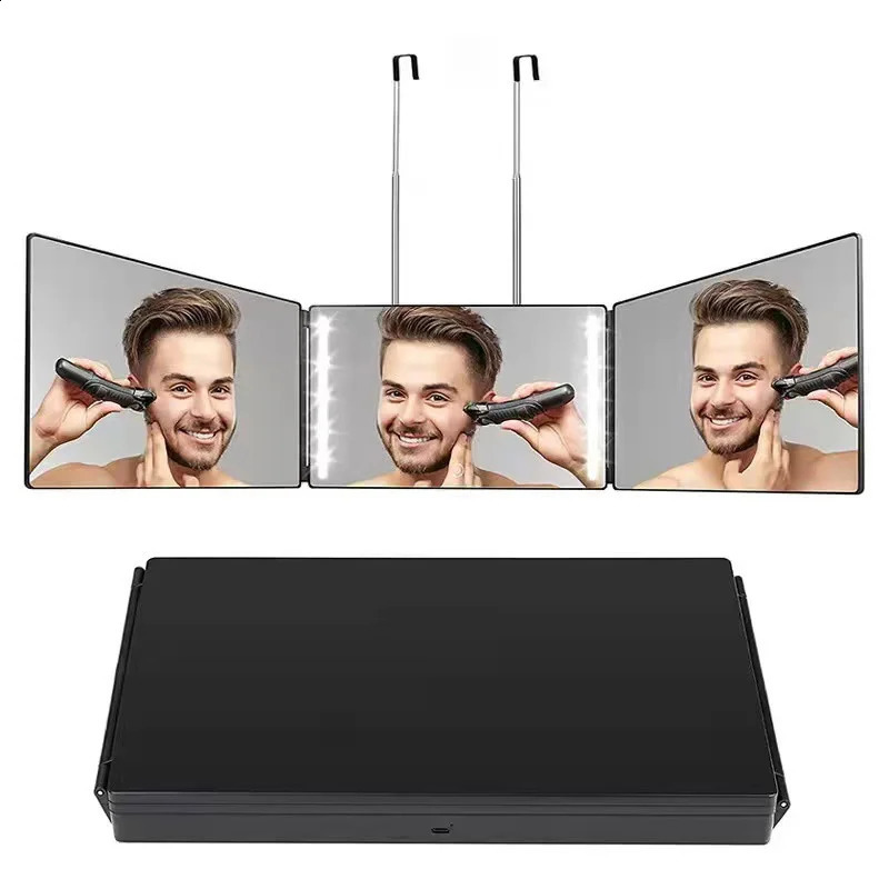 Scalable and adjustable three fold mirror self cutting makeup without DIY hair tool accessories 240729